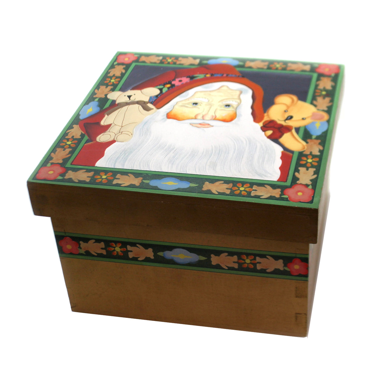 (43410) Santa W/ Teddy Bears Lidded Box