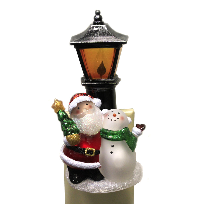 Christmas Santa Snowman By Lantern Plastic Electric Night Light 169945 (46363)