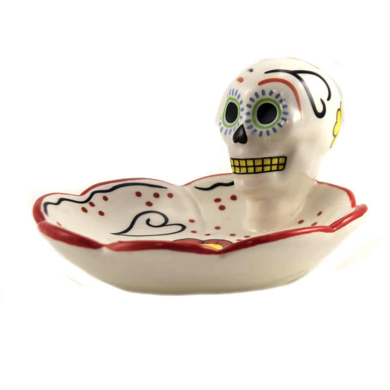 Tabletop Day Of The Dead Red Dish Ceramic Celebration Mexican Holiday 10759 (46418)