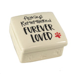 Animal Paw Print Bereavement Box Ceramic Furever Loved Dog Cat Pet 6008013