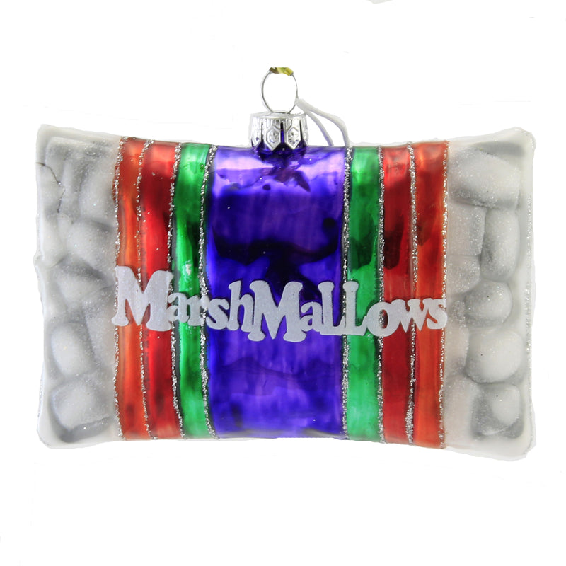 Holiday Ornament Marshmallow Glass Bag Smores Mini Jumbo Puff Go6566
