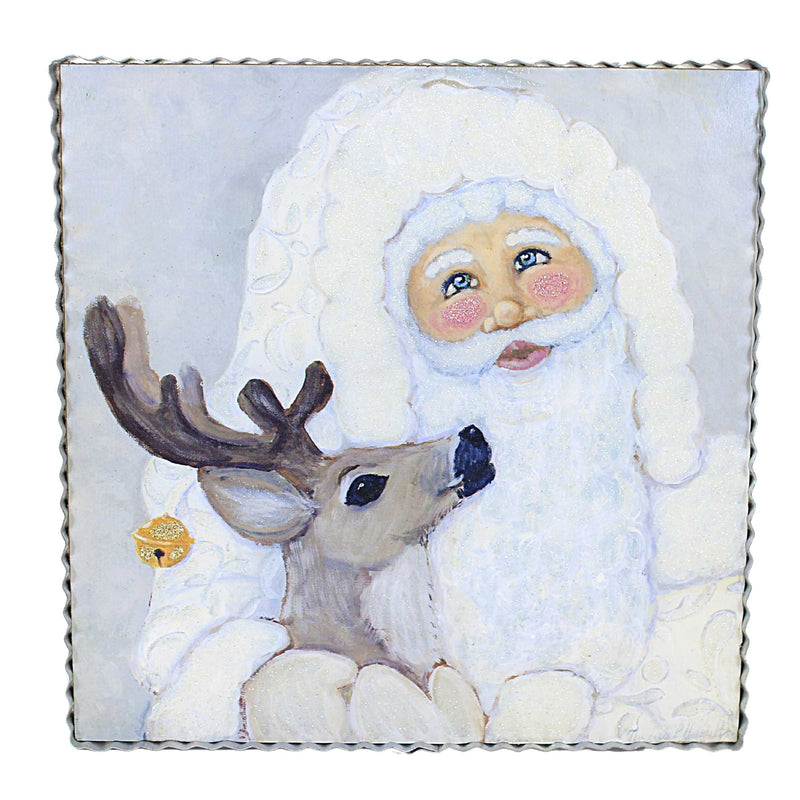 Round Top Collection Hamilton Cream Santa Art Wood Claus Sign Christmas C21126 (53549)