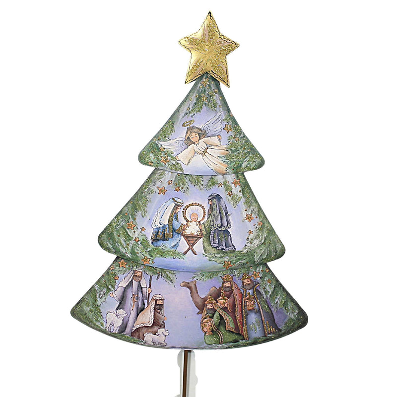 Round Top Collection Nativity Tree Metal Holly Christmas Baby Jesus C21079 (53566)