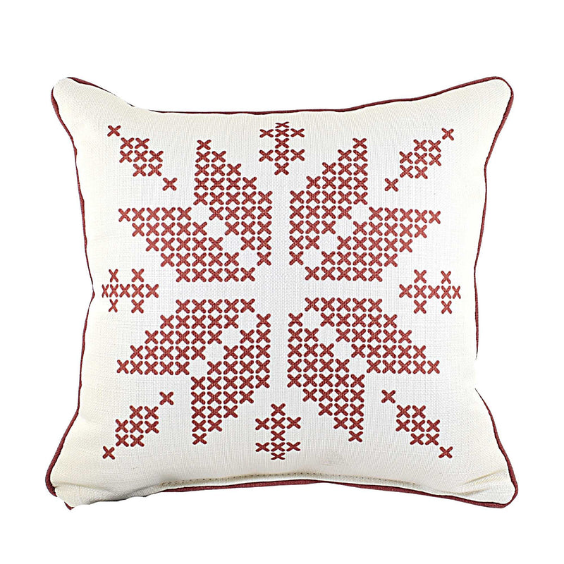 Little Birdie Sweater Snowflake Pillow - 1 Pillow 16 Inch, Polyester - Living Room Cross Stitch Chr0161 (53570)