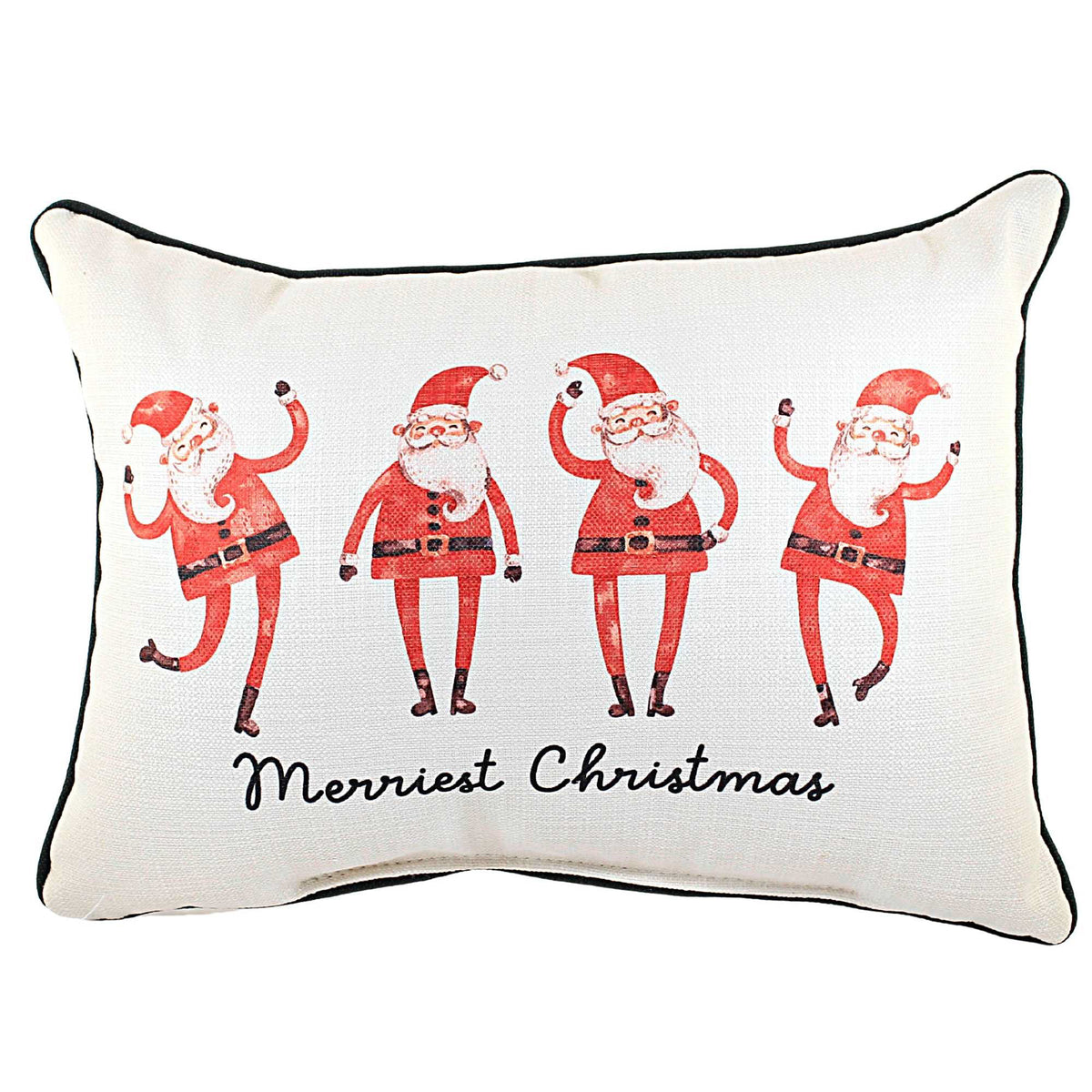 53575 Dancing Santas Merriest Pillow CHR0174