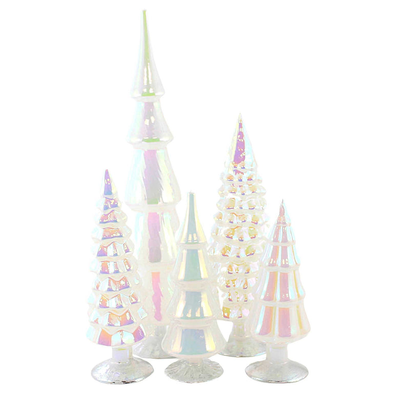 Cody Foster Hue Moonglow Trees - 5 Trees 17 Inch, Glass - Christmas Frozen Village Decorate Decor Ms2040m (53664)