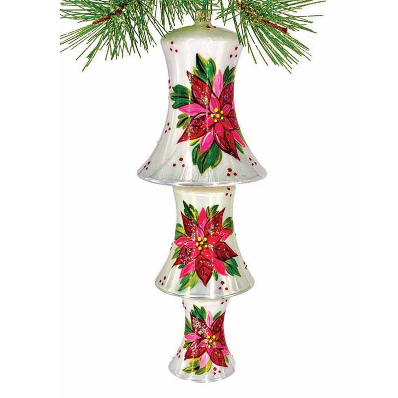 Heartfully Yours 10 Inch Poinsettia Bells 1037 By The Ornament King
