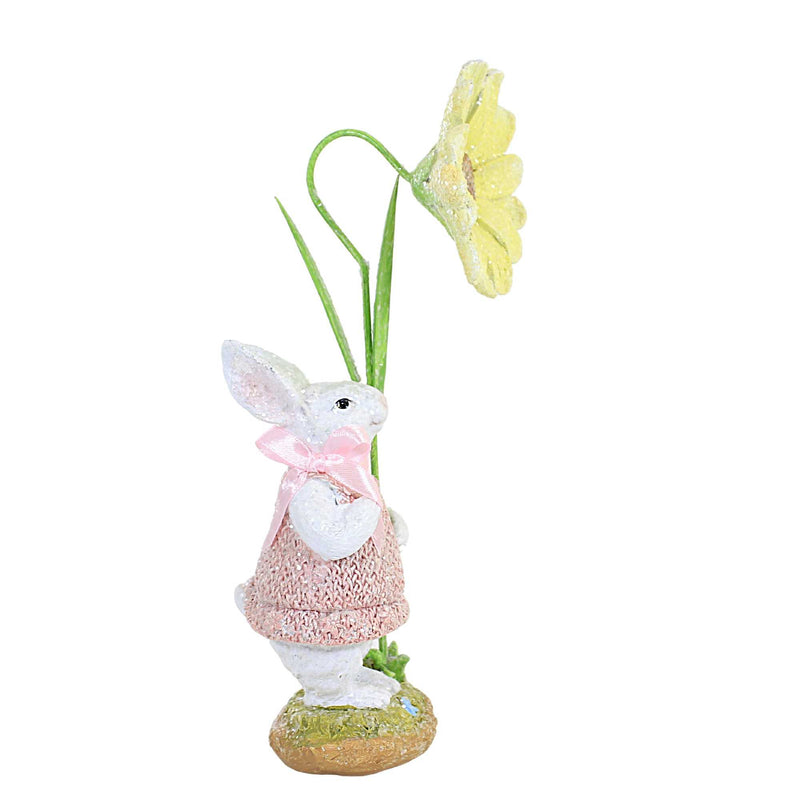 Easter Bunny In Pink Dress Figurine - - SBKGifts.com