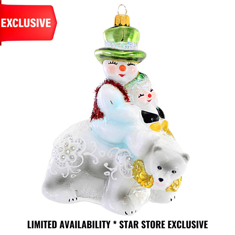 Snowbear Glow Star Exclusive - 1 Heartfully Yours Ornament 6 Inch, Glass - Polar Bear Christmas Ornament Vip1215 (56682)