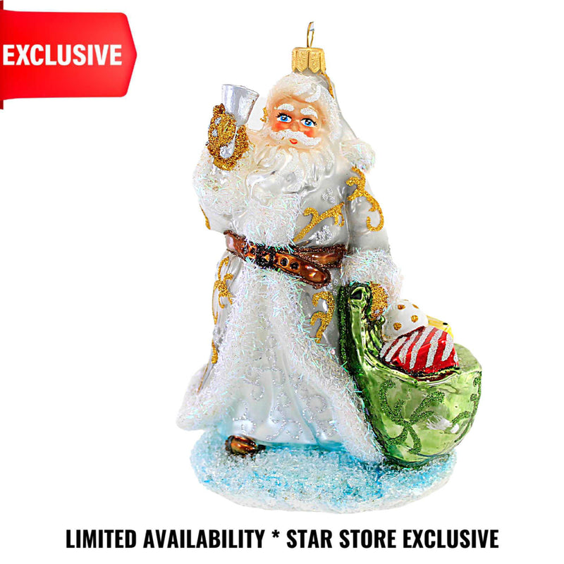 Silver Santa Star Exclusive - 1 Heartfully Yours Ornament 7 Inch, Glass - Heirloom Christmas Ornament Vip1225 (56684)