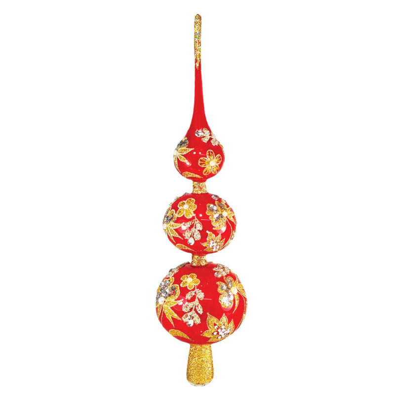 Ruby Red Riches Finial 2023 Single Digit Number - 1 Christmas Tree Topper Inch, - 20611 (58004)