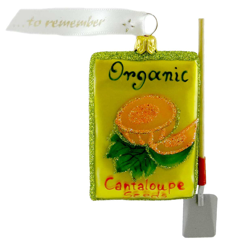 Ornaments To Remember Cantaloupe Seed Packet Glass Fruit Garden 15R2can109 (5832)