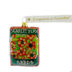 Ornaments To Remember Scarlet Flax Seed Packet Glass Garden Flower 15R2sca005 (5842)