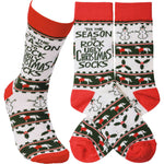 Novelty Socks Rock The Ugly Socks Cotton Christmas Snowmen Holly 113516 (58623)