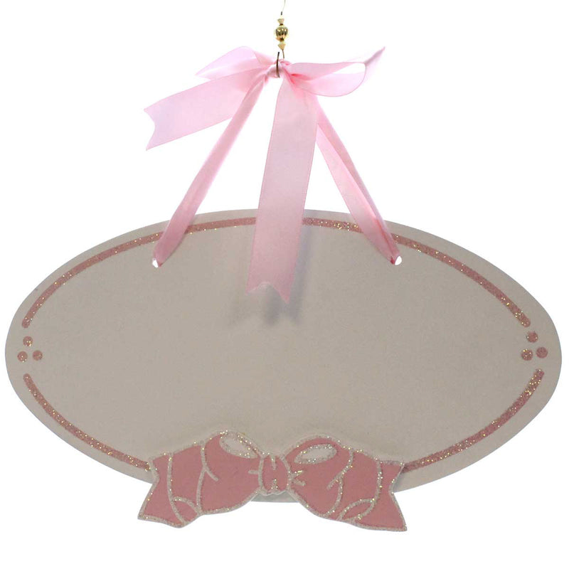 Child Related Pink Bow Room Sign Wood   Name Ws579 (5)