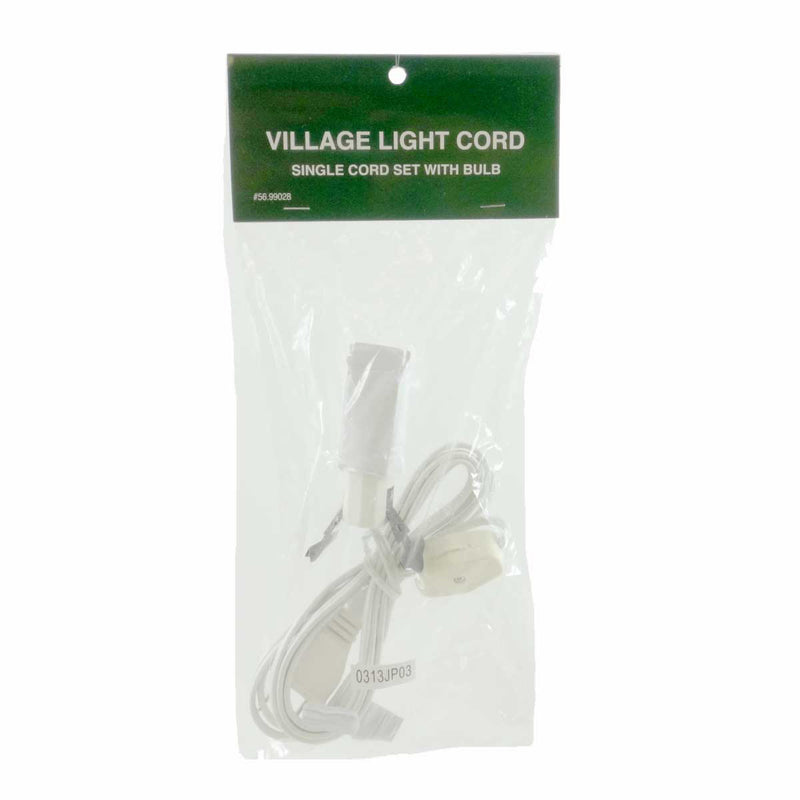 Department 56 Villages Single Light Replacement Cord - One Light Cord With Bulb 58 Inch, Wire - Village Accessories 99028 (6752)